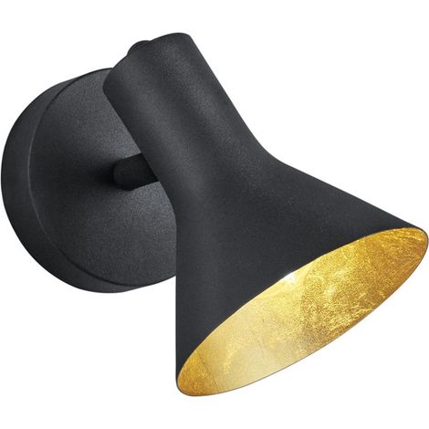 Applique, Spot industriel noir et or Nina Noir en Metal, TRIO (1/7)
