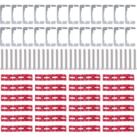 Entretoises de plaques murales en métal, 24 pièces, 96 pièces, boîte de prise électrique, ensemble de sorties avec vis en acier inoxydable pour fixation de prise ample (1/5)