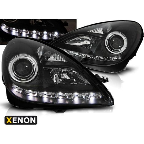 Paire de feux phares Mercedes SLK R171 04-11 XENON Daylight led Noir-40447046 (1/2)