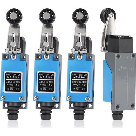 CYRILL – 4 Pièces Interrupteur de Fin de Course Momentané ME-8104, Interrupteur de Fin de Course du Bras de Levier du Rouleau, 5A 250V AC NC-NO Travel Switch for CNC Router Laser Plasma Router (1/5)