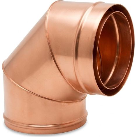 Maka Curva 90° Canna Fumaria Doppia Parete Aria Inox Rame Ø 100 mm (esterno 150) (1/5)