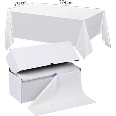 10 Pack Disposable Plastic Tablecloths 54" x 54" Party Tablecloths Decorative Tablecloths for Rectangle Tables White Plastic Tablecloths Waterproof Durable White. MUMU (1/4)
