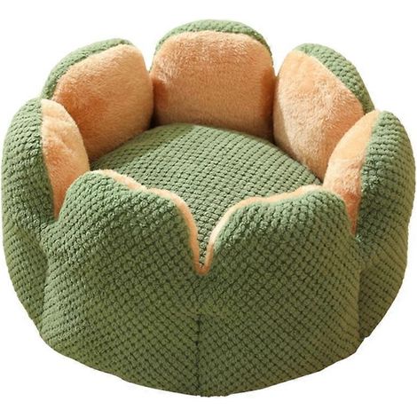 Lit d'hiver en peluche pour animaux de compagnie, maisonnette en forme de fleur de cactus, tapis lavable et doux pour chats (1/5)