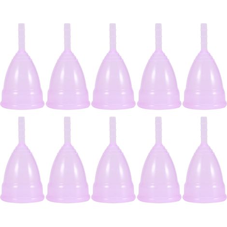 Lot de 10 coupes menstruelles en silicone rose, réutilisables pour femme, hygiène féminine, collecteur corporel.