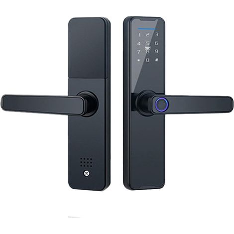 Serrure Intelligente Porte Métallique 65W avec Contrôle APP Tuya Empreinte Digitale Capteur Semi-conducteur et Clé de Secours (1/5)