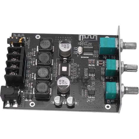 Module amplificateur audio Bluetooth 5.0 avec contrôle des aigus et des basses, carte d'amplification de puissance pour haut-parleur passif 50 W + 50 W, alimentation 9-24 V CC (1/5)
