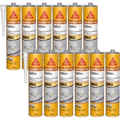 Set von 12 flexiblen SIKA Klebstoffen für Dachziegel Sikaflex 145 - 490g (1/2)