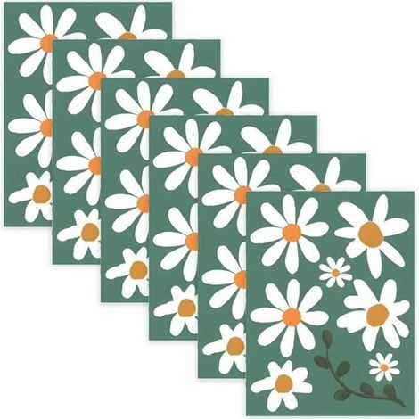 6 autocollants fleurs Divers accessoire de portail, PVC imperméable, forme marguerite, décoratif, pour surfaces lisses (1/4)