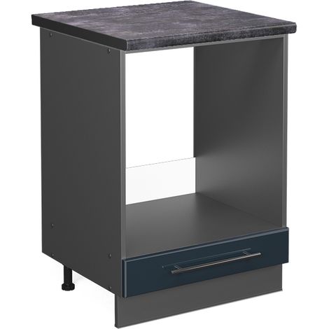 Küchenschränke Fame-Line, Dunkelblau Hochglanz, 60 cm , AP Anthrazit, Vicco