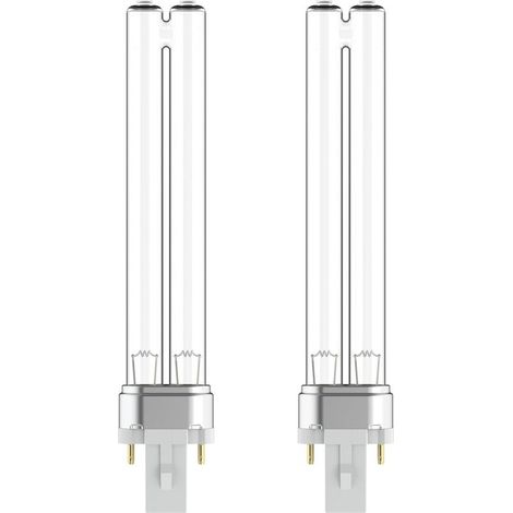 Lot de 2 ampoules UV UVC de rechange 9 W, culot G23, pour clarificateur Tetra Green Free et filtres d'aquarium JUP-01, UVE9, CF400 (1/5)