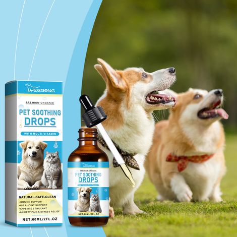 Gouttes pour animaux, stimulant immunitaire, soin pour chiens et chats, complément alimentaire pour animaux -- 60 ml (1/5)