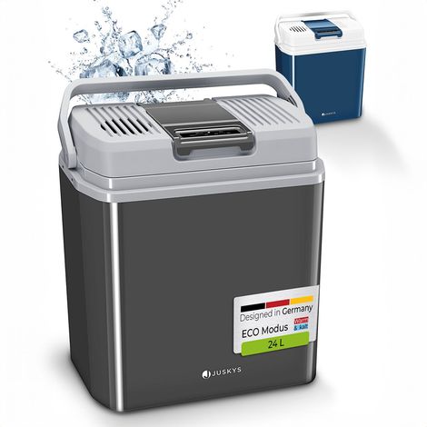 Juskys elektrische Kühlbox 24 Liter 12 V / 230 V für Auto, Lkw, Reisemobil, Camping - Mini Kühlschrank kalt & warm - thermoelektrische Box - Grau (1/5)