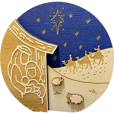 Weihnachtstischdekorationen aus Holz, Geschenkartikel, Holzdekorationen, Partyzubehör (E) (1/2)