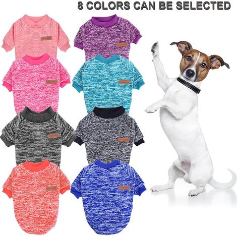 Pull-Overs Chiens Pull Chien Polaire Sweat Chien Petite Taille (Rose+Bleu,L) (1/4)