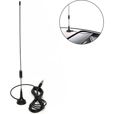 Antenne TV numérique HD UHF/VHF d'intérieur, double fréquence, entièrement métallique, antenne DVB-T à fixation magnétique avec ventouse. (1/4)
