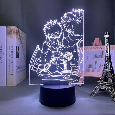 Veilleuse 3D LED SCSYV Bakugo Katsuki, lampe 3D My Hero Academia, décoration pour chambre d'enfant, cadeau d'anniversaire manga. (1/5)