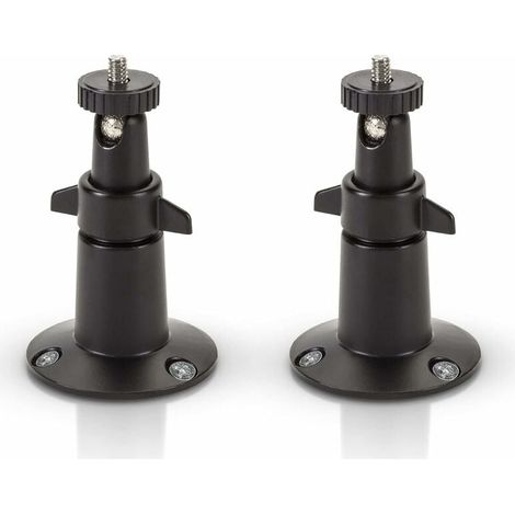 Support mural petit support en aluminium noir cuit au four - Compatible avec les caméras Arlo et Wasserstein (lot de 2, noir)-LIAIKI (1/4)