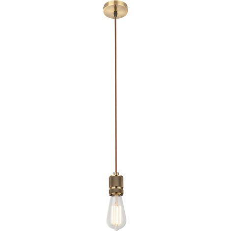 Lampada sospensione globo oliver, in ottone anticato e antracite,h 150 cm, lampadina non inclusa, glb a21. (1/5)