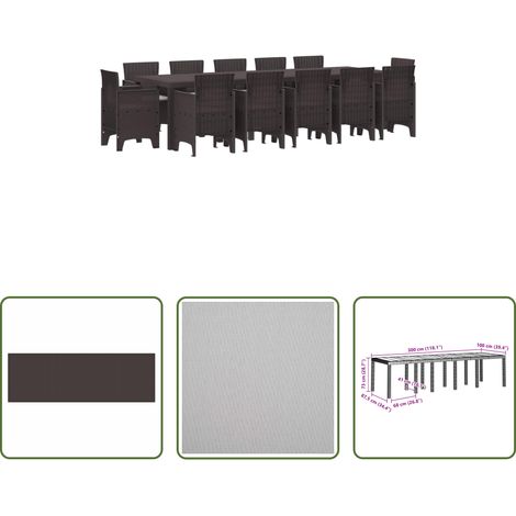 Salle à manger extérieur - Ensemble de salle à manger pour jardin avec coussin 13 pcs (1/5)