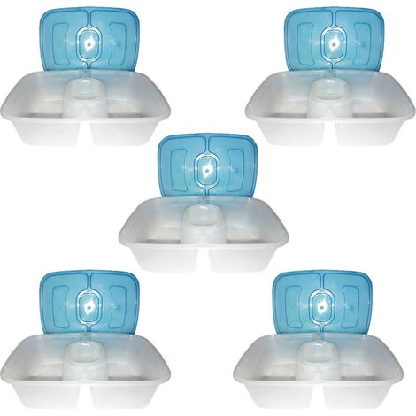 Contenitori per alimenti vassoio porta pranzo a 3 scomparti ciotola box cibo salva freschezza con coperchio riutilizzabili (1/5)