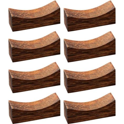 Set of 8 Japanese Design Coffee Wood Chopsticks Rest Simple Groove Dishwasher Safe Kitchen Restaurant Table (1/5)