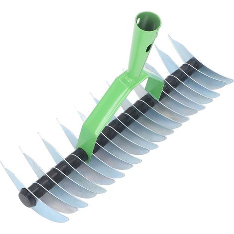 Thatch Rake en acier inoxydable incurvé dents de dents Porceau pour les feuilles (1/5)