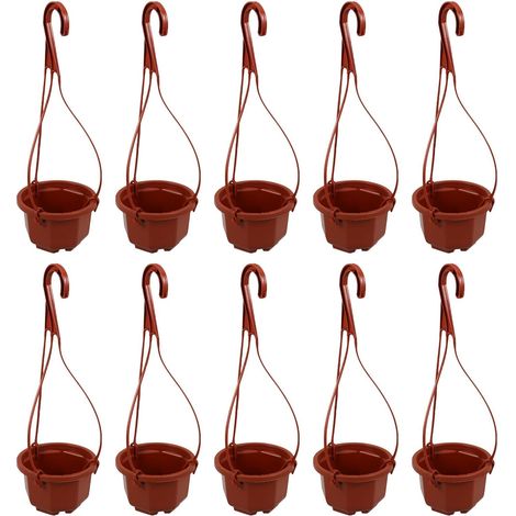 Ensemble de 10 jardinières suspendues en plastique BETOOKY pour chlorophytum avec crochet (1/5)