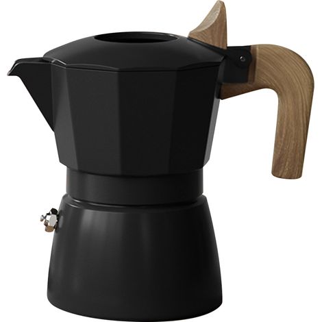 Poêle Moka Pot professionnel Portable à Double vannes, cafetière en alliage d'aluminium de Style Vintage pour Camping en plein air noir (1/5)