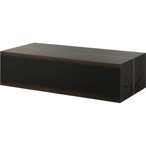 Tavolino da salotto in legno di quercia 152x79x40 laccato marrone scuro BEAMS 75