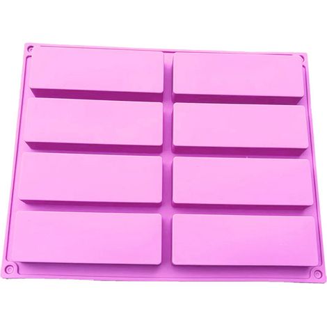 Moule En Silicone Rectangulaire - 8 Alvéoles - 26,7 x 21,3 cm - Pour Barres Céréalières Énergie Pain Gâteaux Brownies Fromage Blanc Pudding - 1 Pièce (1/5)