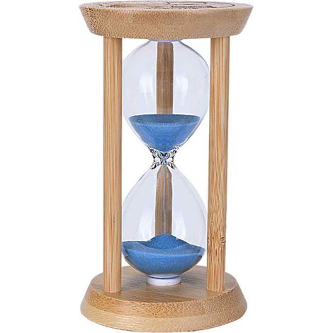 Sablier - Bambou Trompette 3 Minutes Bleu - Chronomètre Cuisine Bureau École - 1 Pièce (1/5)