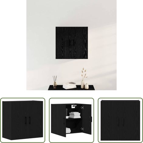 Holzschrank - Wandmontierter Schrank Schwarz Eichen-Optik 60 x 31 x 60 cm (1/5)