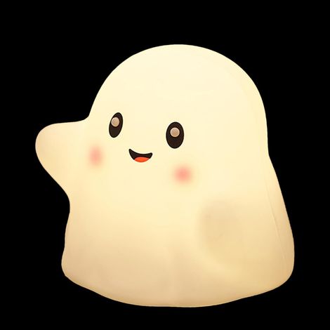 CCYKXASilicone Night Light Cute Festival Light Patting Night Lamp 3 Gear Dimmable Halloween Ghost Night Light, Silicone Night Lamp Light Up Ghost For Adults (1/5)