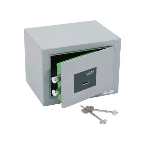Sacar Cassaforte In Acciaio a Chiave per Mobile - Grigia 23x17x17cm (1/2)