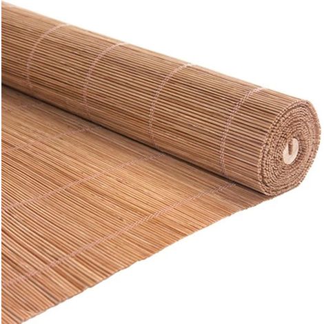 Store Enrouleur Bambou Naturel Occultant,Store Romain Sans Percage,Store Venitien Brise-Soleil,Store En Fenetre Anti Regard Pour Intérieur/Extérieur/Patio(A+Charcoal colour) A+charcoal Colour -
