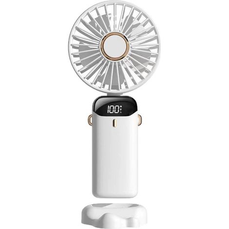 Ventilador portátil de bolsillo - Ventilador portátil recargable por USB - Mini ventilador plegable, blanco (1/5)