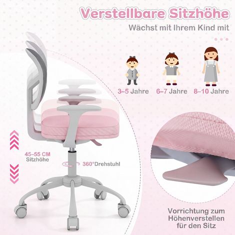 Kids Desk Chair with Adjustable Height and Swivel Wheels (1/5)