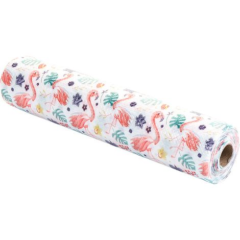 Tapis d'Armoire Anti-Huile Flamant Rose 45x300 cm Rouleau Imperméable Découpable pour Étagère Tiroir Cuisine Placard (1/5)