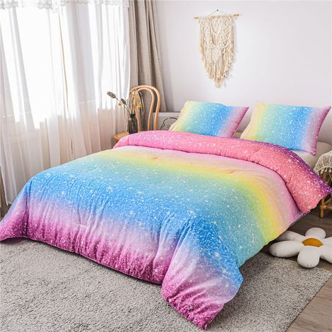 Parure de lit avec Couette ombrée Multicolore pour lit Simple (Multicolore, lit Simple) (1/5)