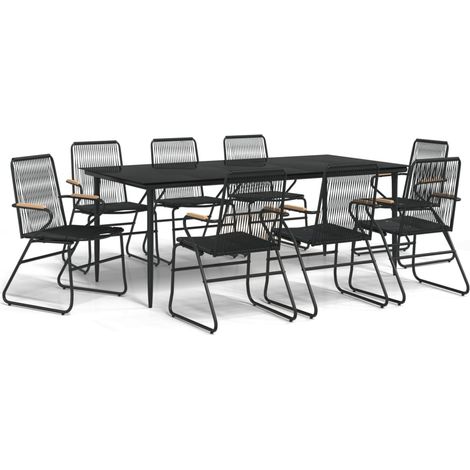 Maison Exclusive - Set da Pranzo da Giardino 9 pz Nero in Rattan PVC (1/5)