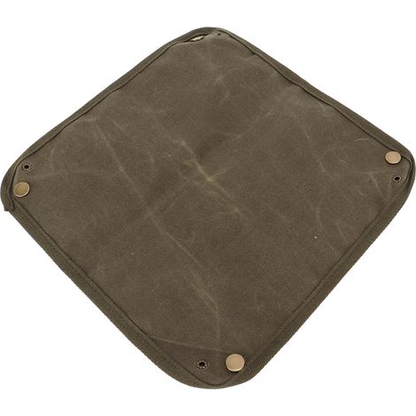 Plateau de rangement pliable, étanche et résistant à l'usure, avec boucle métallique. Idéal pour le camping et les bureaux. Vert olive. (1/5)