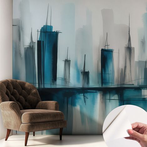 Selbstklebend Tapete - abwaschbar - Raumgestaltung Schlafzimmer Wohnzimmer Tapete Stadtlandschaften 250x250 cm (1/5)