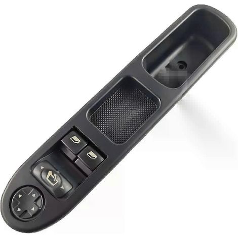 Interrupteur de lève-vitre électrique avant gauche (côté conducteur) pour Peugeot 207 (2006-2009) - Références : 6554QA, 6554PZ, 9654859677JXLGV (1/5)