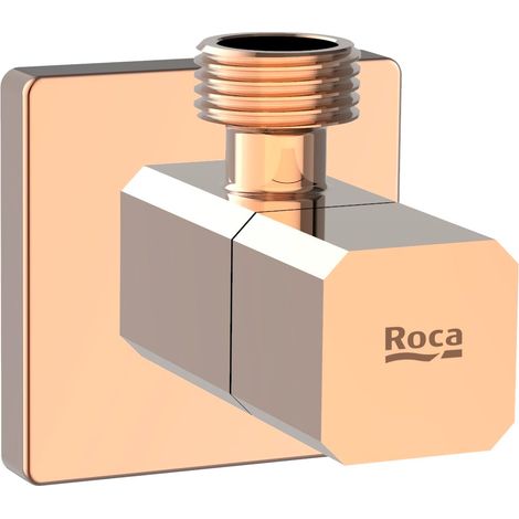 ROCA A5251707RG AQUA Square Llave de Corte 1/2" 1/2" Válvula Cerámica Oro Rosa - ref: A5251707RG