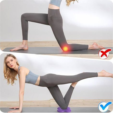 Coussinets pour les genoux de yoga - Ensemble de 2 - Tapis de protection pour les genoux - Coussin d'équilibre sportif - Tapis de (1/4)