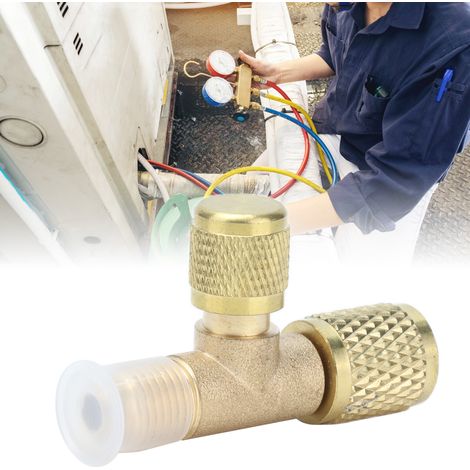 Valve de Chargement de Refrigerant avec Interface 1/4SAE en Cuivre pour R22, R12, R134 - Valve de Purge et Securite HVAC (1/5)