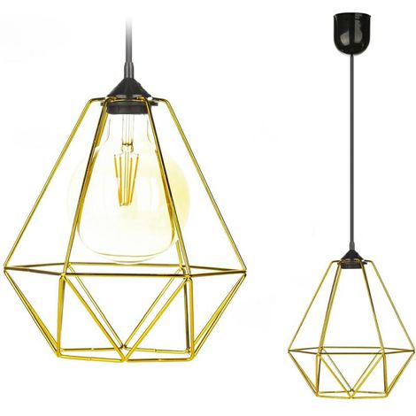 Lámpara colgante Paris Diamond de 24 cm, color oro. (1/5)