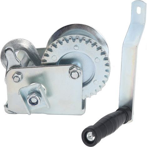 Manual winch with hand crank, made of carbon steel, with 6-meter wire rope, 600 lbs (1/5)