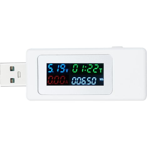 USB Tester USB Power Meter Voltage Current Tester 4-30V 0-6.5A 0-195W Safety QC Fast Charging Voltmeter Ammeter Multimeter LCD Voltage Meter Tool for Charger Cable Battery