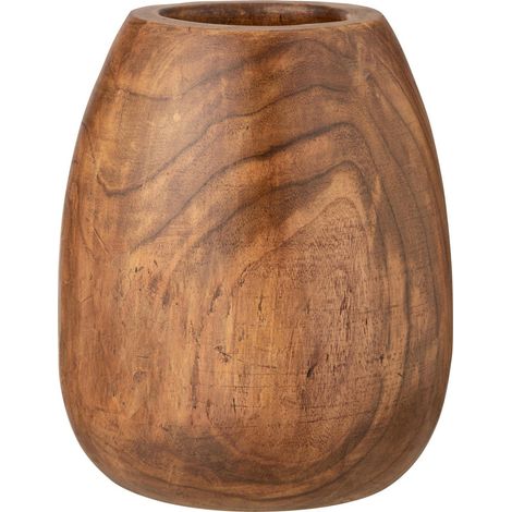 Pot décoratif en bois marron style naturel pour intérieur élégant - Marron bois naturel